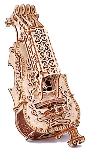 Wood Trick Lyra da Vinci 3D-Holzpuzzle für Erwachsene und Kinder - Hurdy Gurdy Kit Musikinstrument - Holzmodell-Kit | [227 Teile] Musikinstrument Drehleier - Mechanischer DIY Holzmodellbausatz für Erwachsene