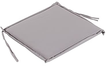 Cojín Asiento para Silla de jardín Color Piedra, Medidas 42x40x3 cm, Repelente al Agua, Desenfundable, Funda de cojín con Relleno para sillas de terraza, Cojines Silla de Comedor jardín