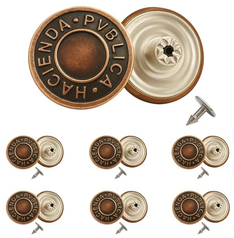 Trimming Shop 14 mm Ersatz-Jeansknöpfe, langlebiger Reißverschluß, keine Nähknöpfe mit Rückennieten, für Jeans, Jacken, Röcke, antik, 20-teiliges Set