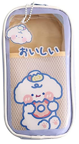 ARTOCT Kawaii Federmäppchen, tragbar, niedliches Federmäppchen Mädchen, transparent, großes Fassungsvermögen, Schreibwaren-Organizer, Schulbedarf Studenten