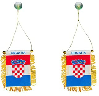 2x Kroatien Wimpel mit Saugnapf Flagge Auto Flagge Croatia