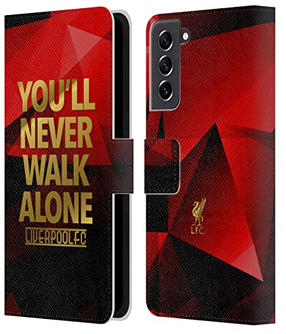 Head Case Designs Offizielle Liverpool Football Club Rot Geo YNWA Simpel Liver Bird YNWA Leder-Wallet-Hülle Kompatibel mit Samsung Galaxy S21 FE 5G