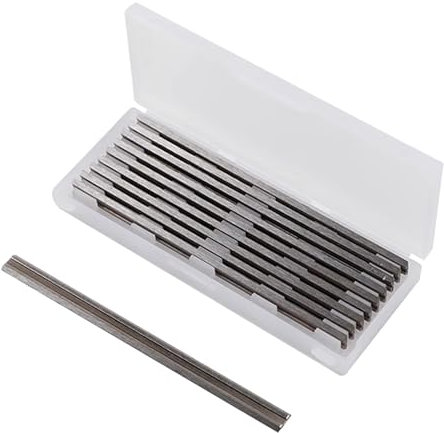 Jortmrd 10 Stück Hobelmesser 82mm HSS Wendemesser Professional Holz Ersatzmesser Elektrohobel Klinge 82 x 5,5 x 1,2 mm für Bosch Hobel Handhobel Holzbearbeitungsmaschinen
