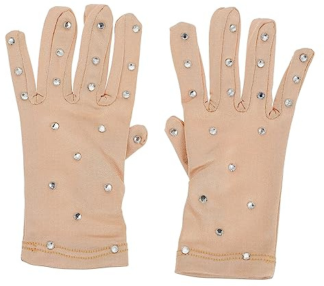 KOMBIUDA Eiskunstlauf Mädchen Performance Handschuhe mit Strass Elastische Faser Atmungsaktiv und Wärmeschützend Stilvolle und Rutschfeste Eislaufhandschuhe für Damen