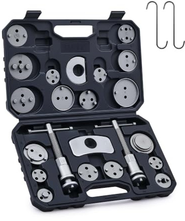 Orion Motor Tech 24 Pezzi Set di Arretratore Pistoncini Freni e Ripristino Pistone del Freno, Pinza Freno a Disco Universale Professionale per la Sostituzione di Pistone dei Freni con Custodia, Nero