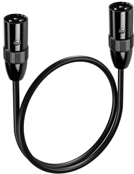 PNGKNYOCN XLR Microphone Cable，0.5M 3 Pin Male to Male Balanced Microphone Audio Cable for Speakers，Mixer，Amplifier and More (0.5M)
