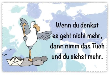 Brillenputztuch Möwe//Brillenputztuch mit Spruch