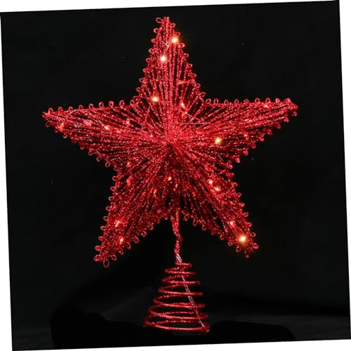 PRETYZOOM Rote Christbaumspitze 2 Stk -baumwipfelstern Baumkronendekoration Hängender Weihnachtsstern Baum Weihnachtsstern Empfindlich Rot