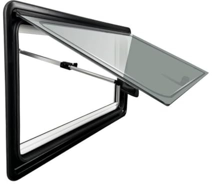 Ausstellfenster Wohnmobilfenster 500x450mm Seitenfenster Wohnmobil Fenster RV Klappfenster Externes Push Fenster mit integriertem Rollo und Fliegengitter für Wohnwagen Van Camper (E13) ,500 x 450mm