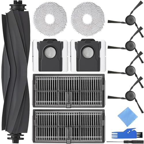 EATBALE Replacement Parts for MOVA P50 Ultra, for Dreame X40 Ultra Complete / X40 Master Robot Cleaner Main Brush Side Brush Dust Bag HEPA Filter Mop Cloth Mopping Pad Roller Rubber Accessory Kit