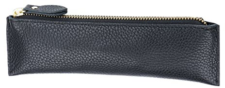 HONMEET Vintage Leder Stifteetui Kreatives Echtes Leder Federmäppchen Für Stifte Und Schreibwaren Aufbewahrung Für Büro Und Schule Geschenkidee Für Besondere Anlässe Schwarz