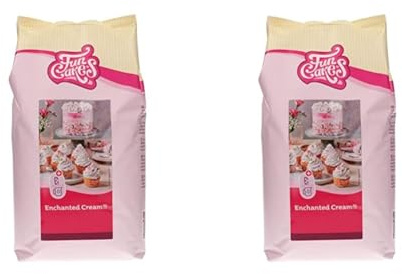 FunCakes Mix für Enchanted Cream: Einfach zu verwendende, sehr leichte und flauschige schneeweiße Creme, 4 kg (Packung mit 2)