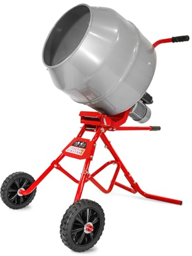 XtremepowerUS 4.6 cu. ft. Cement Mixer Portable Mixing Cement Mixer Drive Gearbox 560W Portable Electric Concrete Mortar Barrow Machine