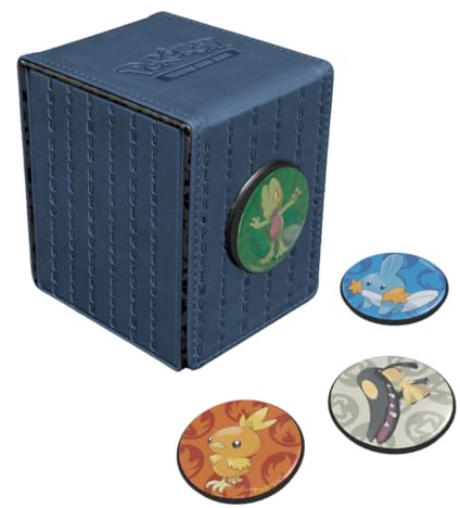 Caja de Deck Click Alcove Hoenn Ultra Pro - Capacidad para más de 100 tarjetas de doble manga - Compatible con Pokémon 151 - Ideal para mazos MTG Commander y Pokémon Cards Pack Box