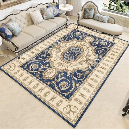 RUGMRZ Kinder Zimmer Boden Balkon Kann viele Jahre verwendet Werden Blaues klassisches Druckdesign kann angepasst Werden Tepiche Für Wohnzimmer Modern Fleckerlteppich 60X90CM