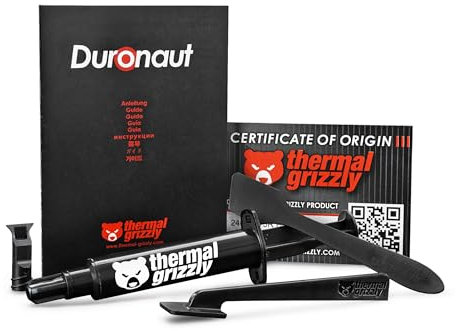 Thermal Grizzly Duronaut - 6 Gram - Enhanced Durability & High Performance Thermal Paste - for Maximum Thermal Conductivity While Overclocking CPU/GPU/PS4/PS5/Xbox