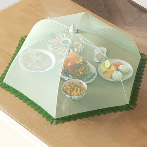 Drahtseilklemmen, Drahtseilkabelklemmen 2 Stück Frischhaltefolie for Lebensmittel, Faltbares Lebensmittel-Anti-Mückennetz, Wiederverwendbar for Kuchen, Obst, Grillen, Party, Buffet, Picknick(80cmx18cm