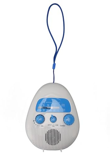 Dpofirs Radio de Ducha Am/FM, Radio de Baño, Reloj de Ducha, Radio de Baño de ABS Portátil de ABS Empotrado Altavoz Radio de Ducha