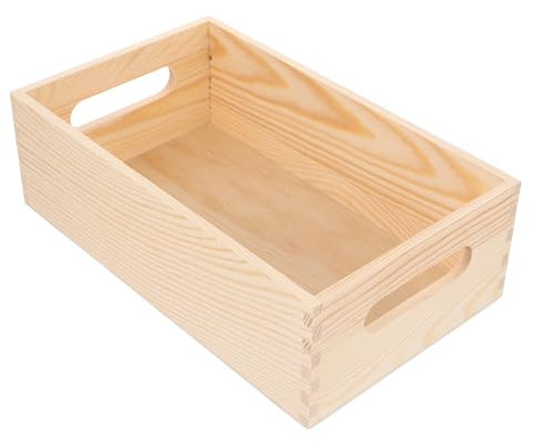 VILLCASE Holz-aufbewahrungsbox Für Schreibtisch Werkzeugkiste Aus Massivholz Kleine Holzbox Für Lagerung Mit Seitlichen Griffen Vielseitig Einsetzbar Für Kleinteile Und Organisation