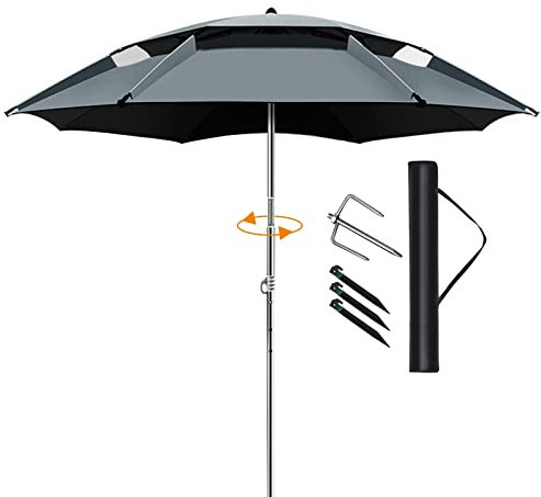 CCKUYT Sombrillas Sombrillas Sombrilla Impermeable para Pesca, Camping, Barbacoa, Playa, Jardín Al Aire Libre, Protección Solar De 360°, Refugio Parasol
