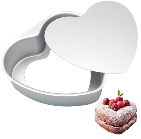 Turodeuo 8 Inch Heart Shaped Cake Pan, Aluminium Heart Cake Tin,Non-Stick Springform Baking Pan Mould for Making Cakes