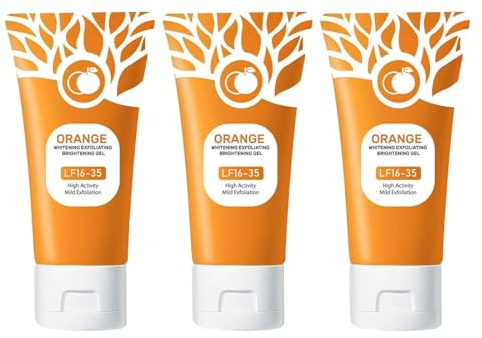 Orange Aufhellendes Peeling Gel Damen Gesicht,Sanftes Exfoliating-Reinigungsgel für Gesicht und Körper,Orange Exfoliating Brightening Gel für Tiefenreinigung,für alle Hauttypen (1PC,2PC,3PC,50g)