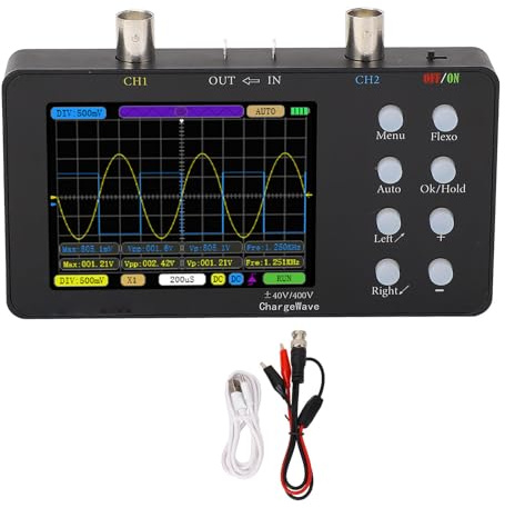 Osciloscopio digital de Gearwell, osciloscopio portátil, osciloscopio portátil, osciloscopio de tableta, osciloscopio de velocidad de muestreo de 2 canales de 50 m