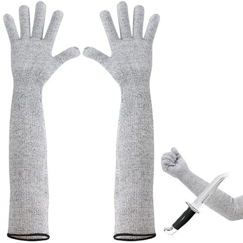 Xiciki 2 guanti da giardinaggio, lunghi a prova di spine, livello 5, resistenti al taglio, maniche lunghe 50 cm, guanti protettivi e avambracci per cucina, lavorazione del legno e uso in giardino