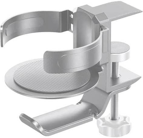 Soporte para auriculares con abrazadera ajustable integrada para panel de escritorio de 0.2 a 2.2 pulgadas de grosor