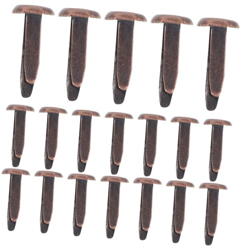 Baluue 50pezzi Chiodini Testa Piatta in Metallo Fermagli per Carta Mini Chiodini Decorativi Fai da Te Artigianali Due Gambe per Creazioni Manuali e Progetti Artistici