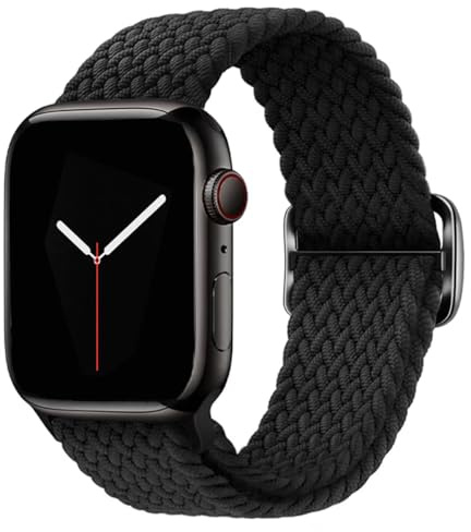 Tressé Bracelet Compatible avec Bracelet Apple Watch 44mm 45mm 46mm 49mm Watch Bracelets Montre Compatible avec iWatch Serie 11 10 9 8 7 6 5 4 3 2 1 SE Ultra, Bracelet Sport Elastiques en Nylon