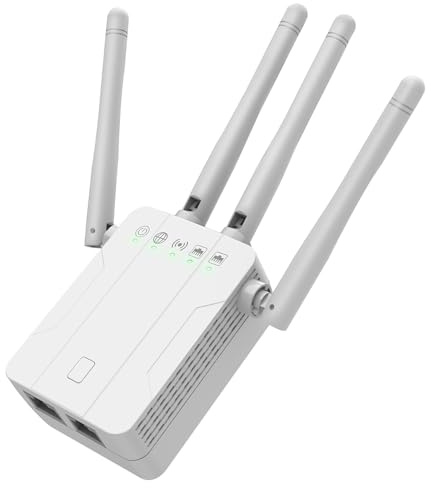 WiFi Extender Signal Booster for Home Office,WiFi Repeater Dual-Band 2.4GHz 5GHz Wireless Amplifier with Ethernet Port,Supports 90+ Devices,Mesh Compatible,Whole Home WiFi Coverage (Pure White)