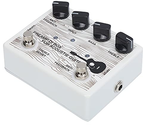 KIMISS Pedalelektrischer Vorverstärker für Gitarren mit LED-Anzeige, Tragbares Aluminiumlegierungsdesign, DC9V, Ideal für Akustische Instrumente und Performances