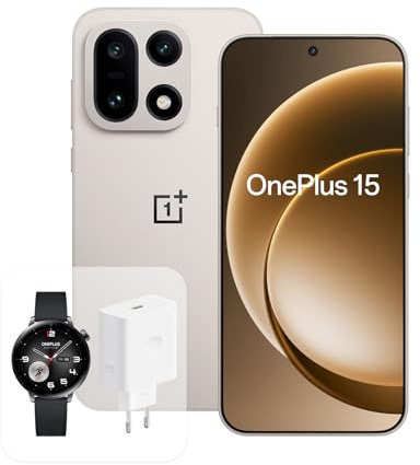 Smartphone OnePlus 15 AI 5G, 16GB di RAM 512GB di ROM, Batteria 7300mAh Watch 3 da 43mm e Caricabatterie Rapido 120W SUPERVOOC