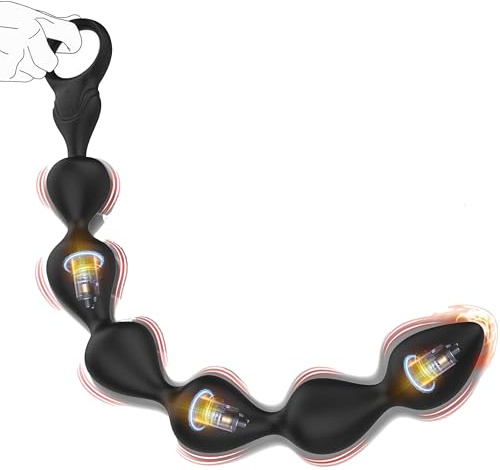Fops Vibratore Anale – Catena Anale Lunga 36 cm in Silicone Liquido 4 Motori Ultra-Potenti 10 Modalità di Vibrazione Toy BDSM Flessibile per Uomo e Donna Impermeabile e Ricaricabile USB A142