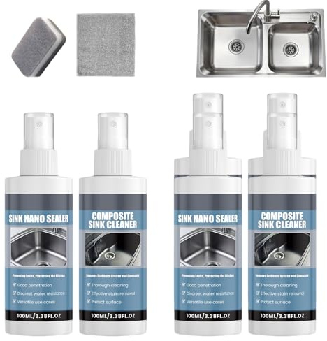 Detergente E Restauratore Composito, Lavelli Al Quarzo Granito Composito, Rimozione Del Calcare E Di Altri Segni Sui Lavelli, Pulitore Per Lavello in Acciaio Inossidabile Altamente Efficace. (3PCS)