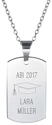 Gravado Kette mit Dog Tag Anhänger mit Gravur Abitur/Matura