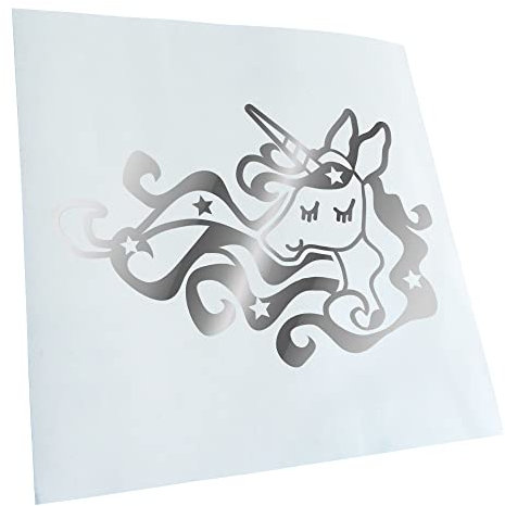 Kiwistar - Autoaufkleber - Einhorn Unicorn Regenbogen - Chrom - 15x10cm - Heckscheibe Auto Aufkleber wetterfest für Kfz LKW Mofa Truck - Sticker außen selbstklebend Tuning Zubehör für Fenster