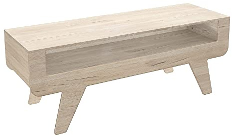 mahara TV Stand Light Wood - TV Floorstand for up to 60 Inch TVs, Maximum TV Weight 40kg - TV Unit with Tapered Legs and shelf for AV equipment - W120cm x D39.2cm x H45cm