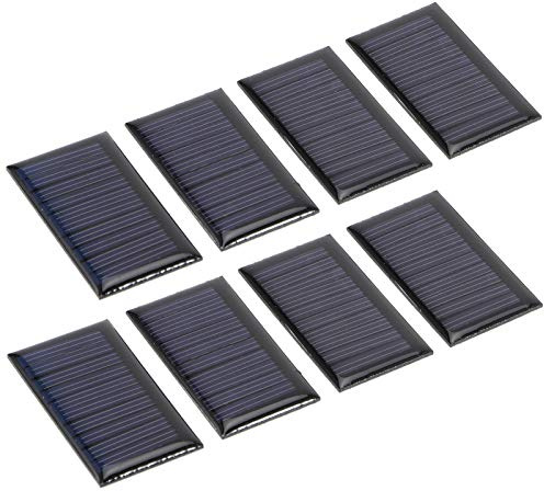 Jenngaoo 8 Stück Mini Solarmodule, 53 x 30mm 30MA 5V Tragbares Polykristallines Silizium Solarmodul Zellenmodul DIY Solar Epoxy Plate Elektrische Spielzeugmaterialien