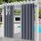 Comlax Cortinas para exteriores, impermeables, para balcón, terraza, cortina protectora UV y resistente al viento, cortina de protección visual para balcón, para porche/pabellones, gris, 132x215 cm