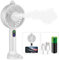 Mini Handheld Misting Fan - Portable Double Nozzle Spray Battery Operated 3 Speeds USB Rechargeable Mister Humidifier With Cell Phone Holder for Travel Office