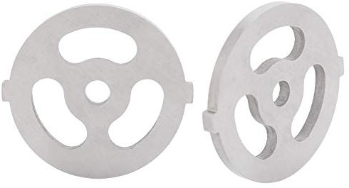 Stainless Steel Meat Grinder Plate Discs Blades, Food Grinder Accessories 7mm/0.3in ID for 5# B Type Meat Grinder, 2pcs (7MM-Three Holes)