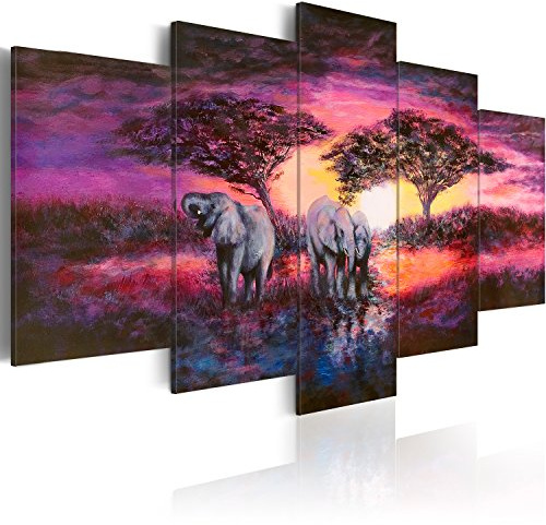 murando Cuadro Acústico Africa 100x50 cm espuma acústica absorbe el sonido aislamiento lienzo de 5 piezas Impresión Artística Decoración de Pared Imagen Gráfica 5721