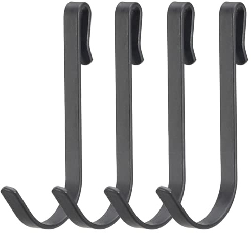 KINCMAX Heavy Duty S Hooks - Pack of 4 - Large Hook Set for Hanging Clothes in Closet - for Jeans Brooms or Plant Hanging