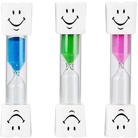 Sanduhr Zähneputzen Kinder, Sanduhr 2 Minuten, ZKSMNB Zahnputzuhr Helfen Sie Kindern, Die Zähne Wissenschaftlich zu Putzen (3 Stück)