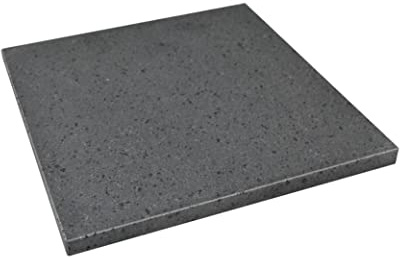 Etna Stone&Design Lava Grill Base_BISTECCHIERA in Pietra LAVICA ETNEA LEVIGATA per Forno E Barbecue Cottura Carne, Pesce, Verdura E Pizza (40x25x1,5 cm)