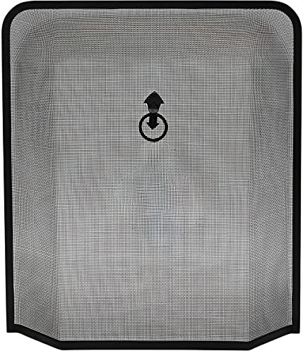 Aggloz | HEAVY DUTY | Fireguard Spark Guard | Fire Screen Protector | Metal Fire Guard | Fireplace Spark Mesh Guard | Freestanding | Single Panel | Transparent | Fire Guard Fire Place Guard | Black