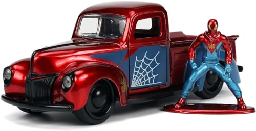 Jada Toys - Marvel 1941 Ford Pick Up Spiderman, 253223016, +3 anni, in scala 1:32, rosso/blu, die-cast