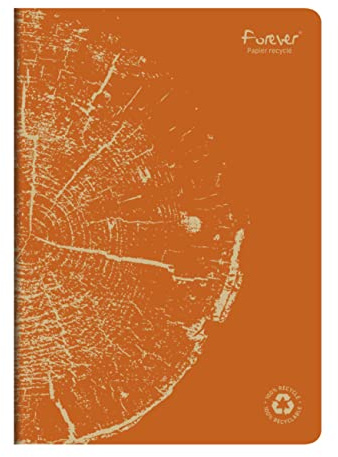 Clairefontaine 684665C - FOREVER Premium Heft DIN A4, 21x29,7cm, 90g Recycling Papier, 48 Blatt, liniert, Rost, 1 Stück